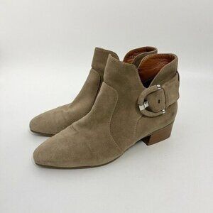 Aquatalia Fiamma Leather Suede Water Resistant Taupe Sz 7.5 Italy Made